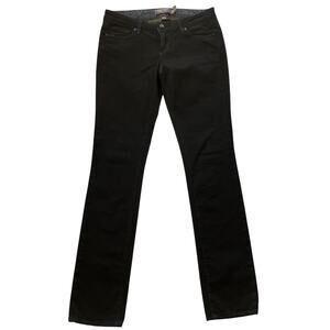 Paige Blue Heights Black Straight Leg Jeans Size 28 Comfort Stretch